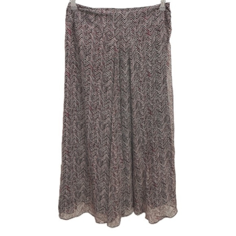 Jones New York Silk A Line Maxi Skirt in Chevron